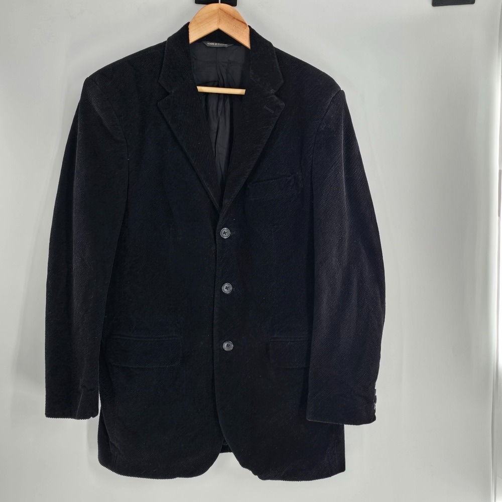 Banana Republic‎ 38R Black Corduroy Mens Blazer Suit Jacket